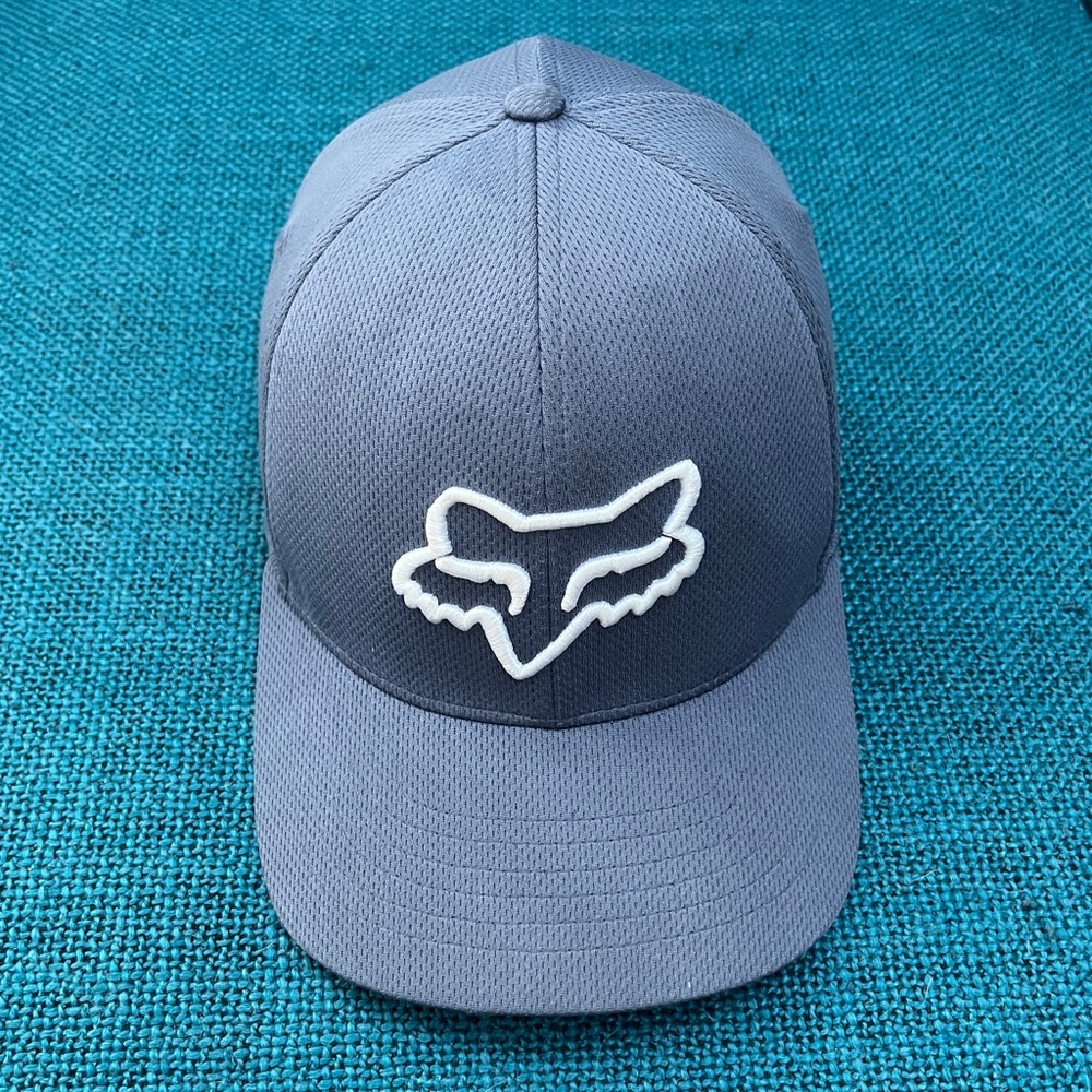Fox Racing Logo Flex-fit Hat Cap Grey S-M